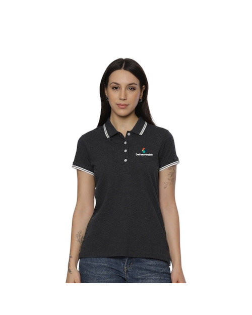 Allen Solly Polo T-shirt Women- Charcoal Grey